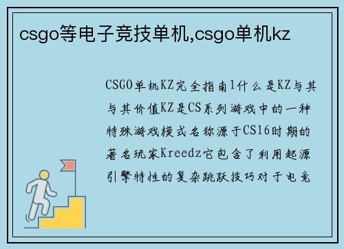 csgo等电子竞技单机,csgo单机kz